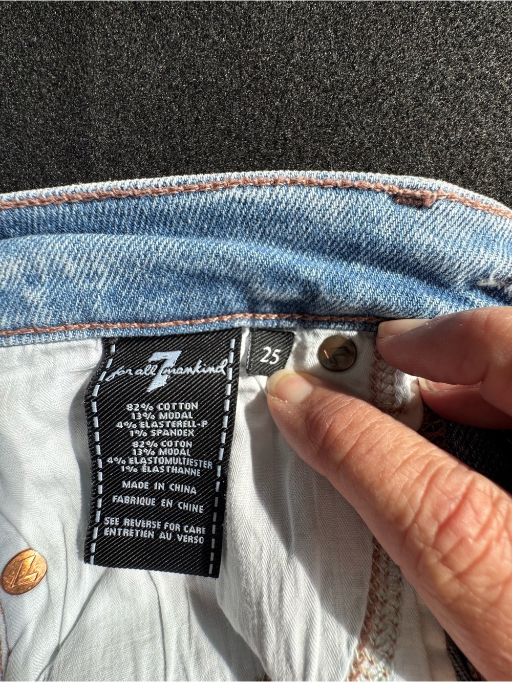 7 For All Mankind Flare Light Blue Denim Jeans Raw Hem - Picture 7 of 8